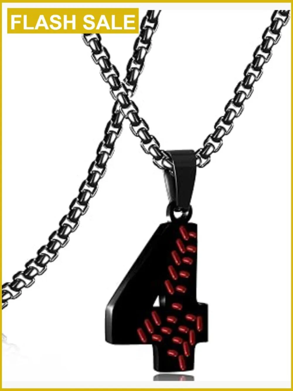Baseball Number Pendant Necklace Stainless Steel Chain for Boys Athletes 24in